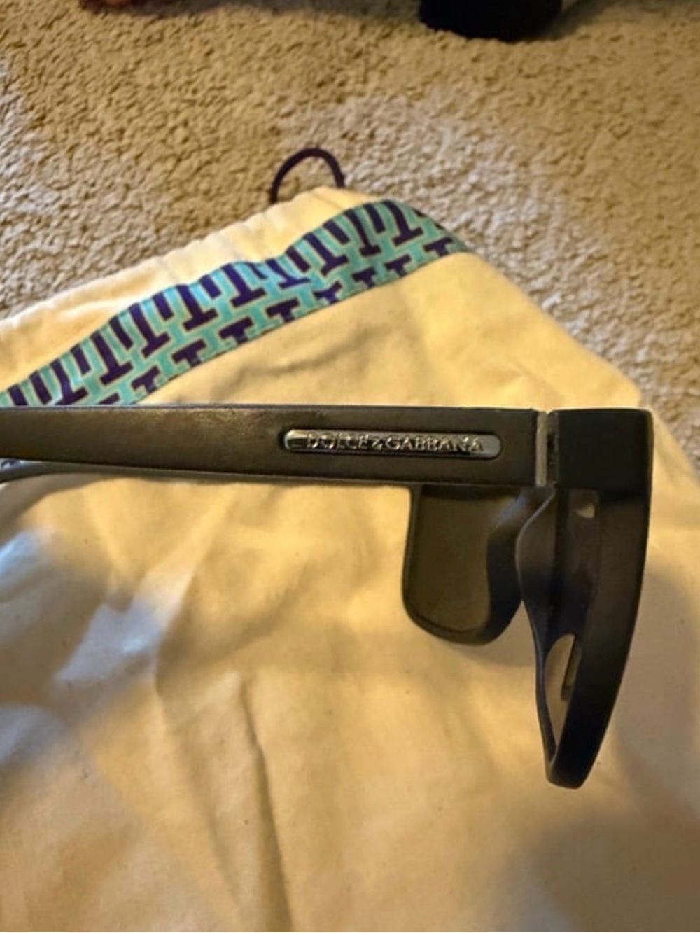 Dolce & Gabbana Matte Black Men's Sunglasses with Logo Temple